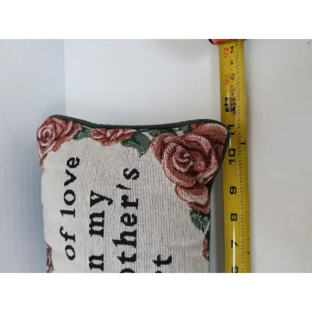 Decorative Throw Pillow Grandmother Small Green Floral Tapestry Heart